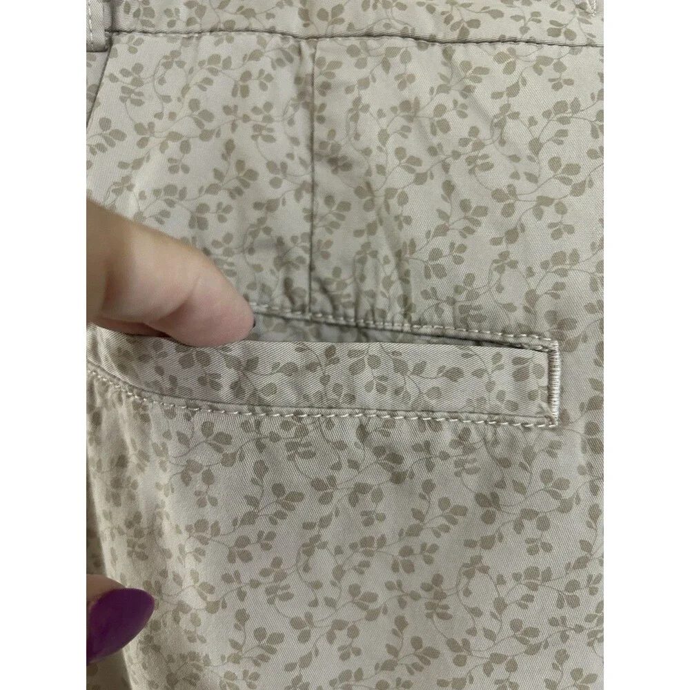 M&S Collection Women's 12 Beige Preppy Pleated Front Pants Pockets Button